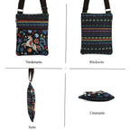 Crossbody-Tasche mit Einhorn, 3 Reißverschlussfächer, verstellbarer Schultergurt (ca. 120 cm), 21x28 cm, Mehrfarbig