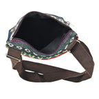 Crossbody-Tasche mit Blumenmotiv, 3 Reißverschlussfächer, verstellbarer Schultergurt (ca. 120 cm), 21x28 cm, Mehrfarbig