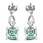 D'Joy Smaragd-Quarz Triplette, Peridot Ohrringe 925 Silber rhodiniert ca. 6,66 ct.