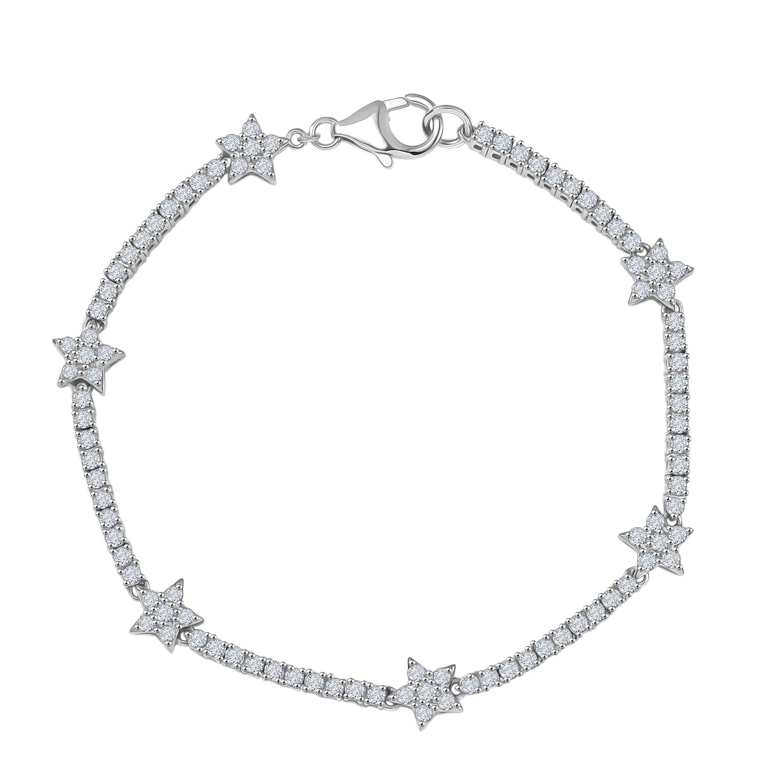 D'Joy Moissanit Armband ca. 19 cm 925 Silber rhodiniert ca. 2,79 ct.