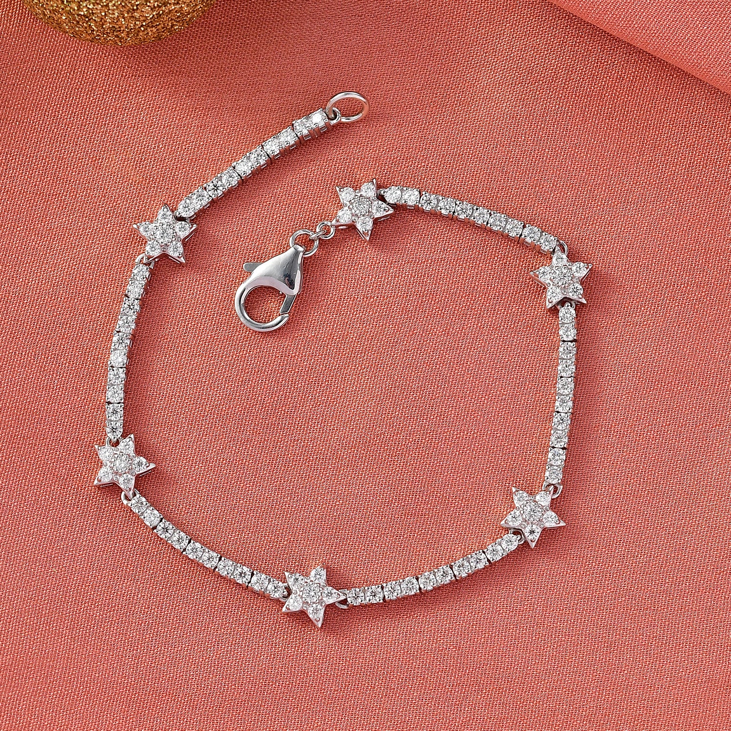 D'Joy Moissanit Armband ca. 19 cm 925 Silber rhodiniert ca. 2,79 ct.