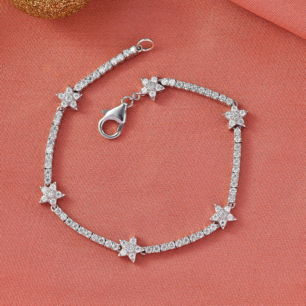 D'Joy Moissanit Armband ca. 19 cm 925 Silber rhodiniert ca. 2,79 ct.