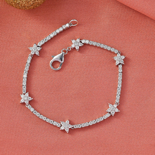 D'Joy Moissanit Armband ca. 19 cm 925 Silber rhodiniert ca. 2,79 ct.