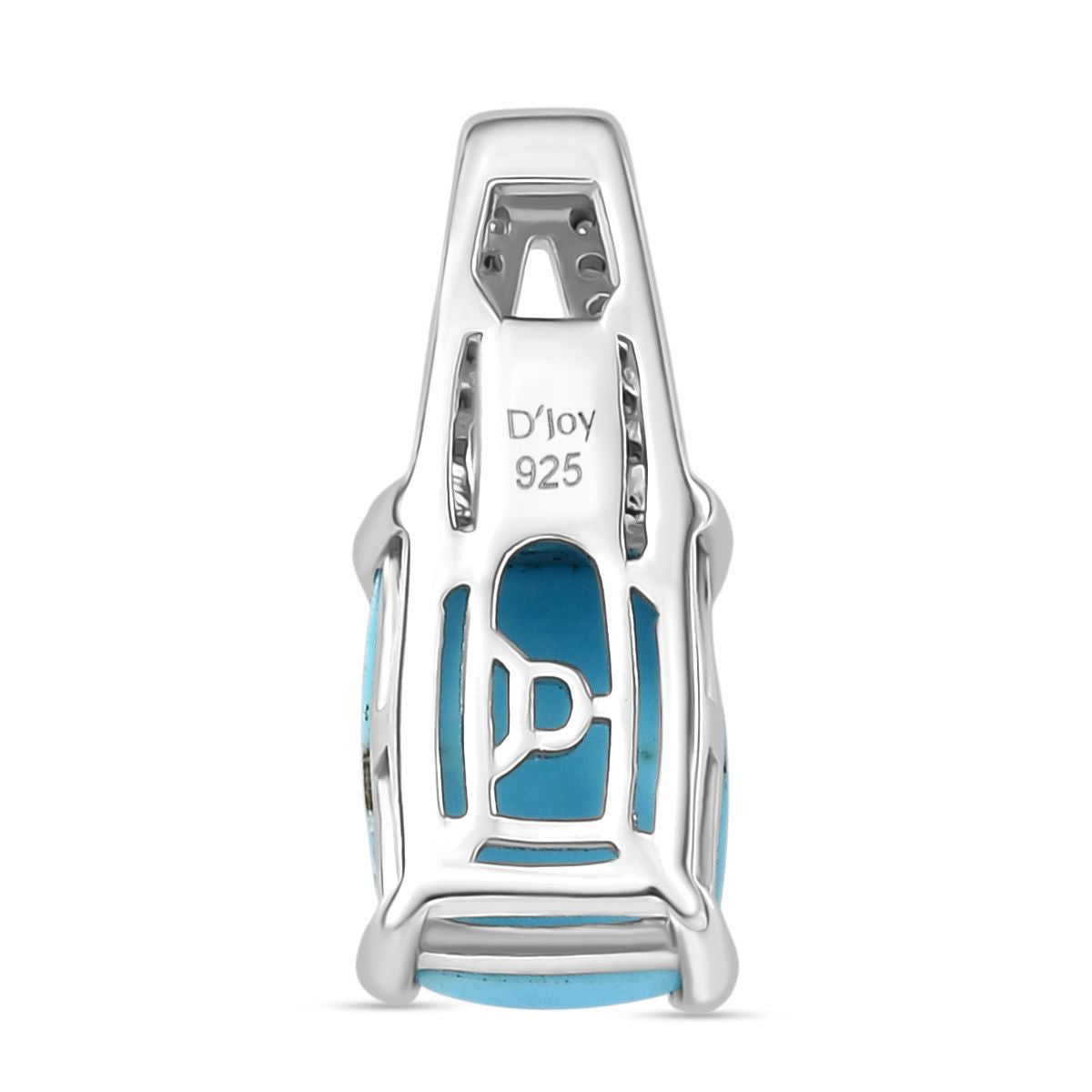 D'Joy AA Sleeping Beauty Türkis, Moissanit Anhänger 925 Silber rhodiniert ca. 1.26 ct