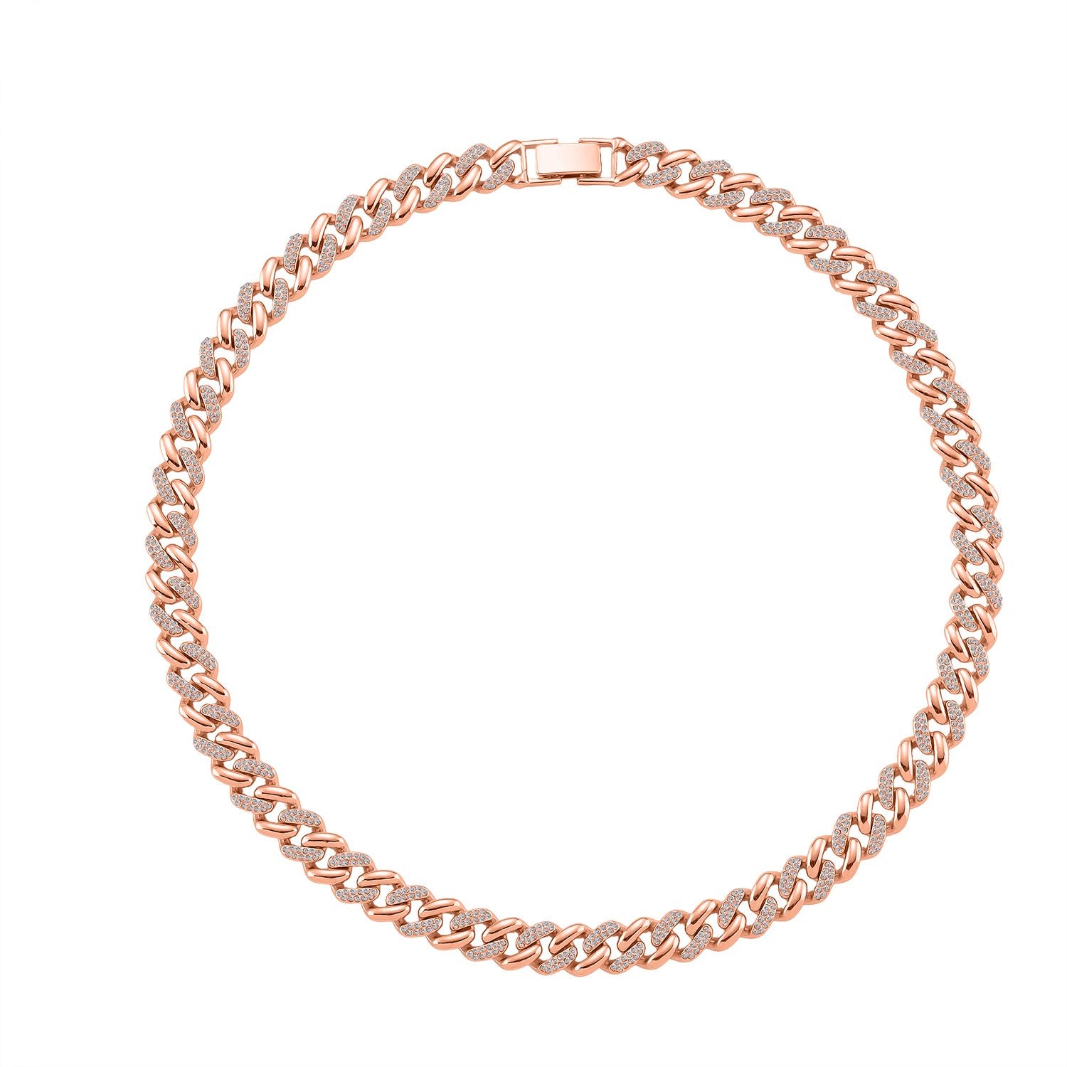Weißer Kristall Halskette ca. 50 cm Std Rose