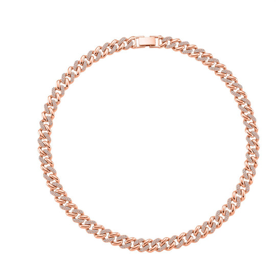 Weißer Kristall Halskette ca. 50 cm Std Rose