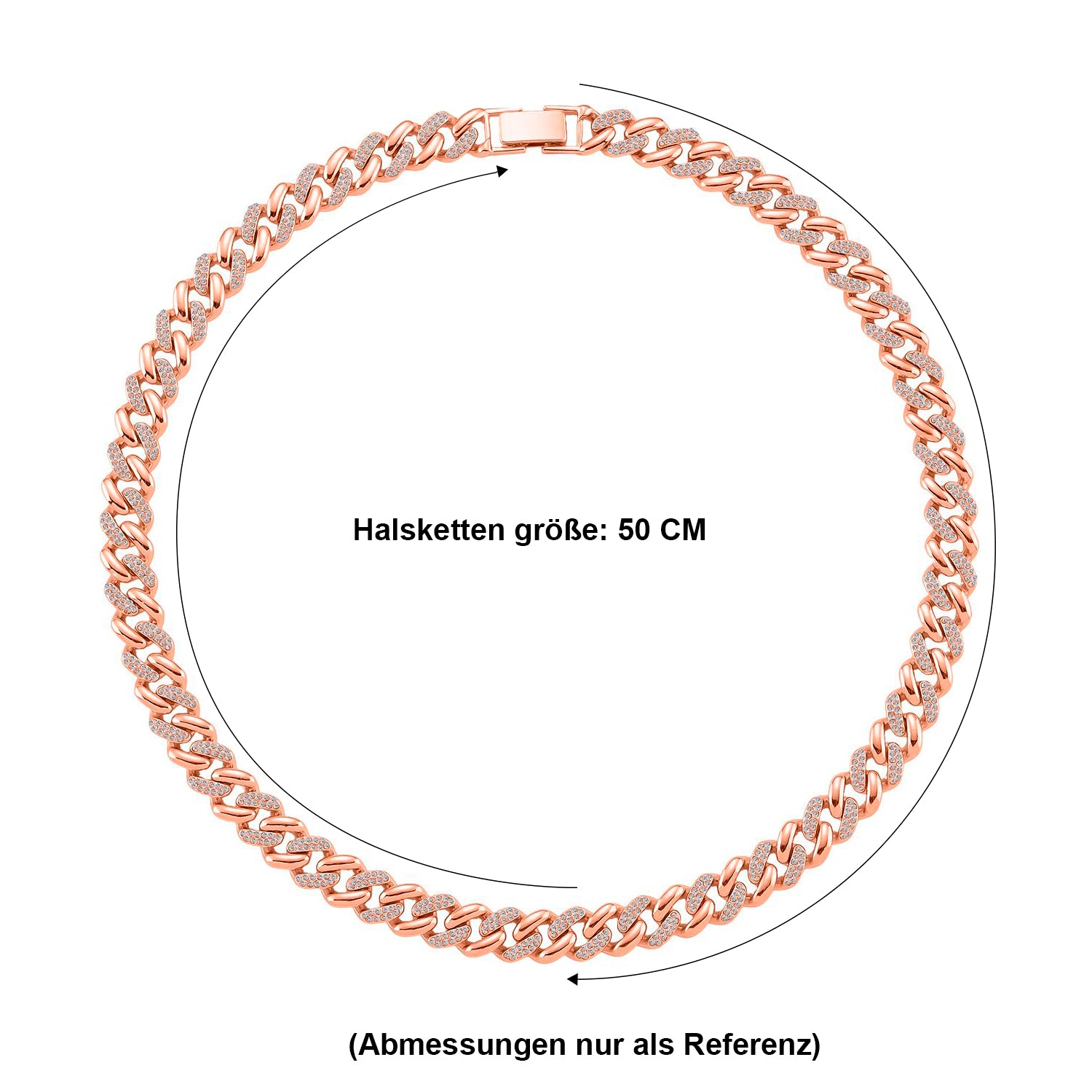 Weißer Kristall Halskette ca. 50 cm Std Rose