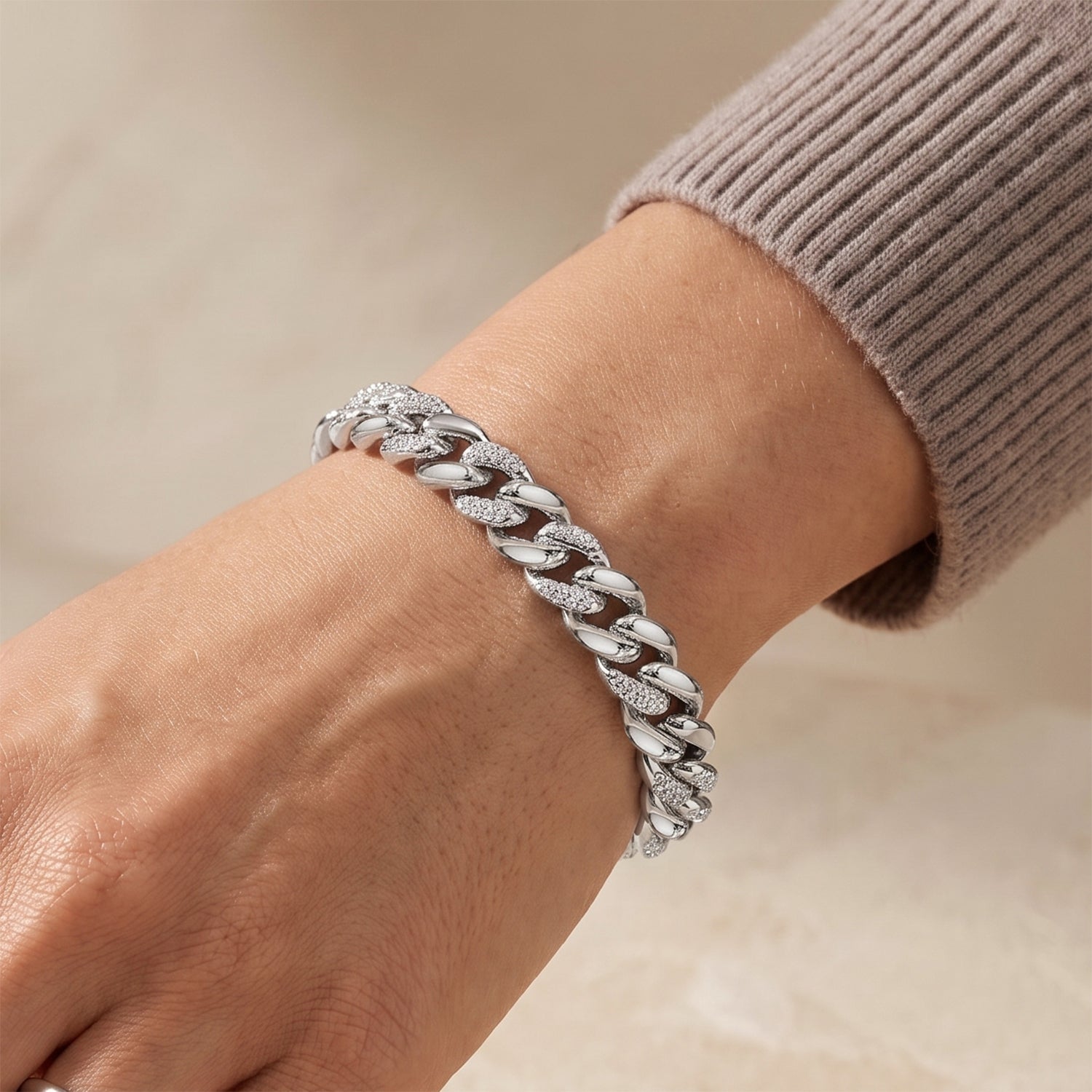 Weißer Kristall Armband ca. 19 cm Standard