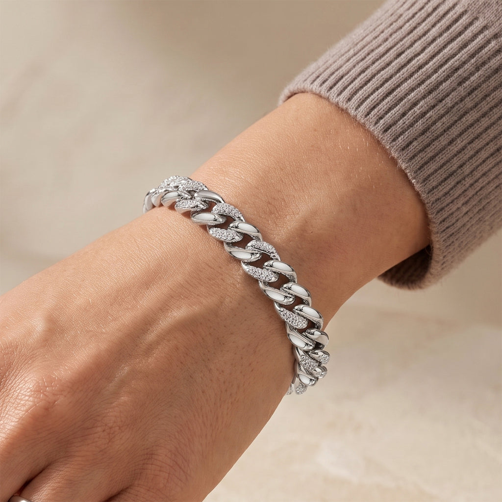 Weißer Kristall Armband ca. 19 cm Standard