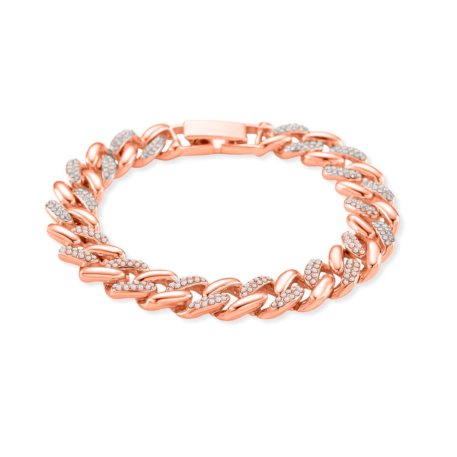 Weißer Kristall Armband ca. 19 cm, Rosefarben