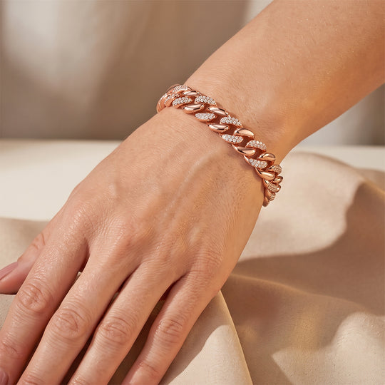 Weißer Kristall Armband ca. 19 cm, Rosefarben