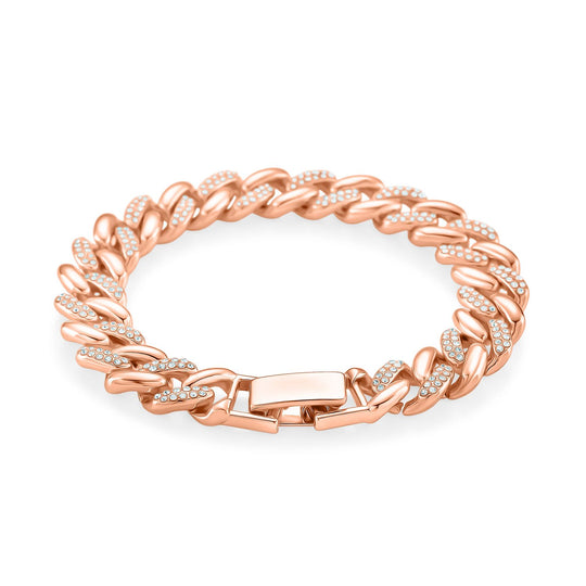 Weißer Kristall Armband ca. 19 cm, Rosefarben