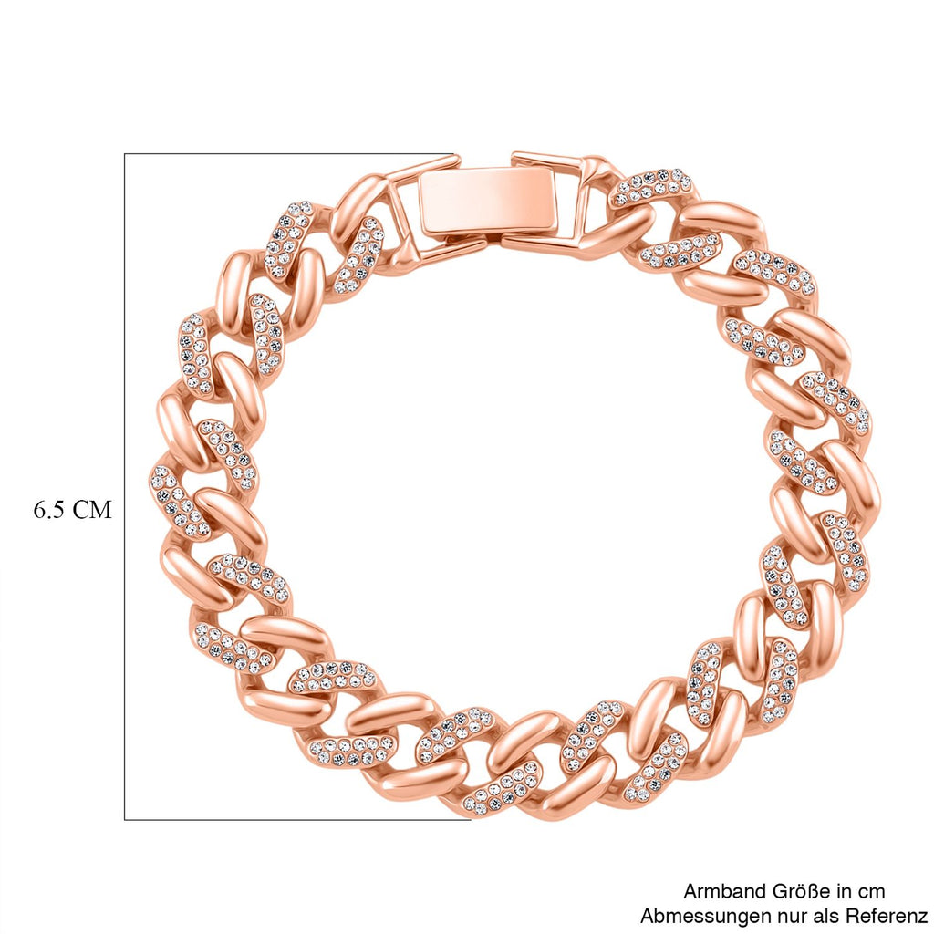 Weißer Kristall Armband ca. 19 cm, Rosefarben