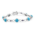 D'Joy AA Sleeping Beauty Türkis, Tansanit Armband ca. 20 cm 925 Silber rhodiniert ca. 8.86 ct