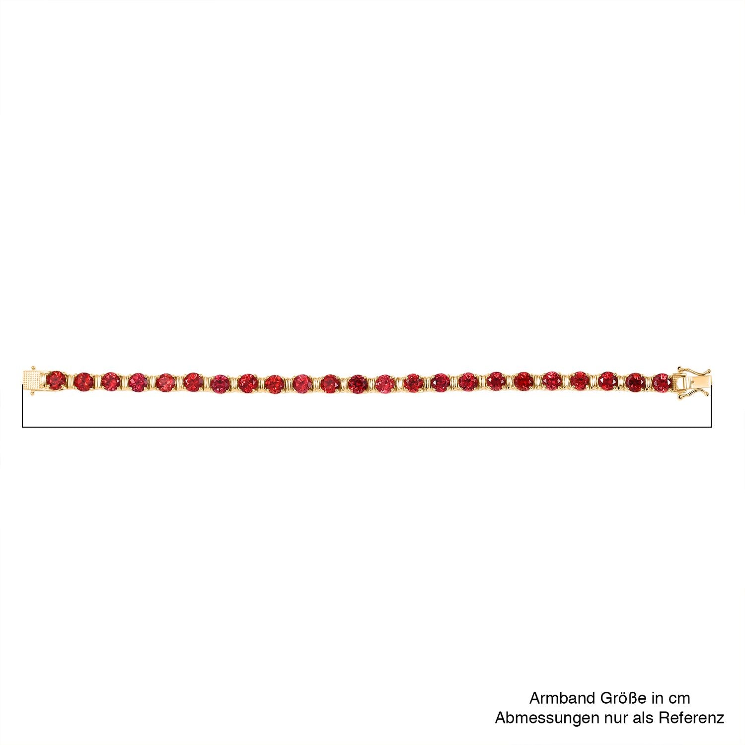 D'joy Lab Grown Padparadscha-Saphir Armband ca. 20 cm 925 Silber 750 Gelbgold Vermeil ca. 28.36 ct