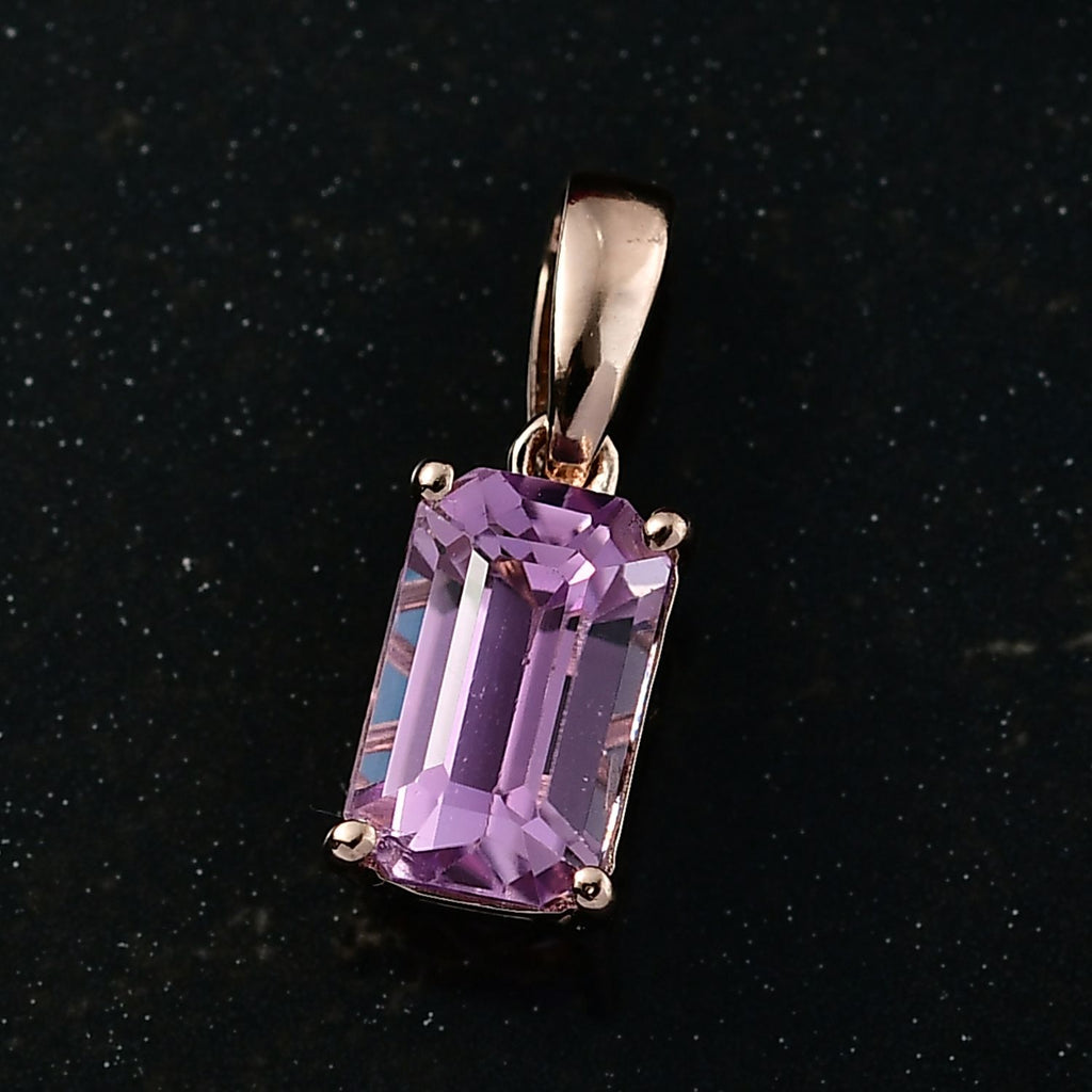 D'Joy AAA Kunzit Anhänger 925 Silber 750 Roségold Vermeil ca. 2,53 ct.
