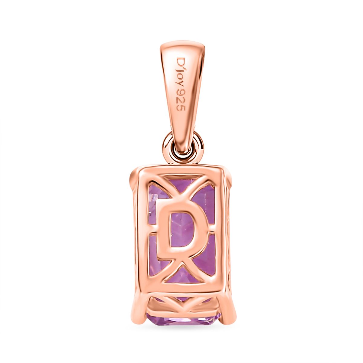 D'Joy AAA Kunzit Anhänger 925 Silber 750 Roségold Vermeil ca. 2,53 ct.