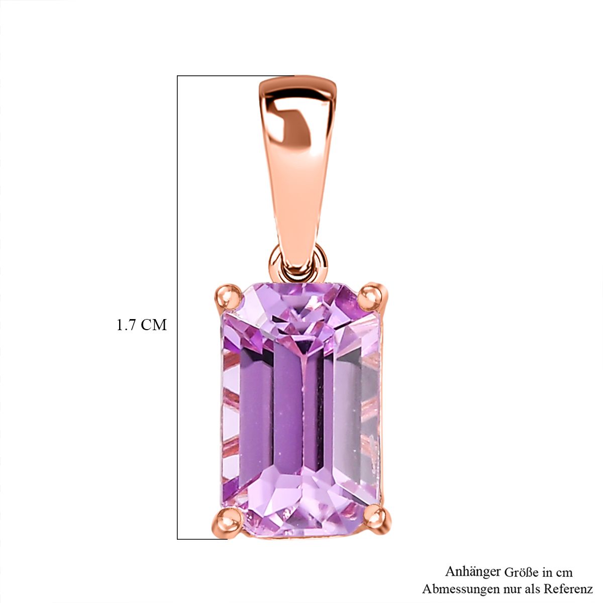 D'Joy AAA Kunzit Anhänger 925 Silber 750 Roségold Vermeil ca. 2,53 ct.