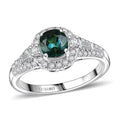 LUXORO AAA Pirineu Lagoon Tourmaline, Weißer Diamant Ring 417 Gold (Größe 17.00) ca. 1,28 ct