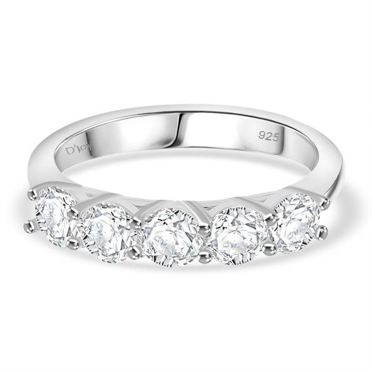 RADIANTA GRA zertifiziert Moissanit (D-VVS) Ring 925 Silber rhodiniert (Größe 18.00) ca. 1.15 ct