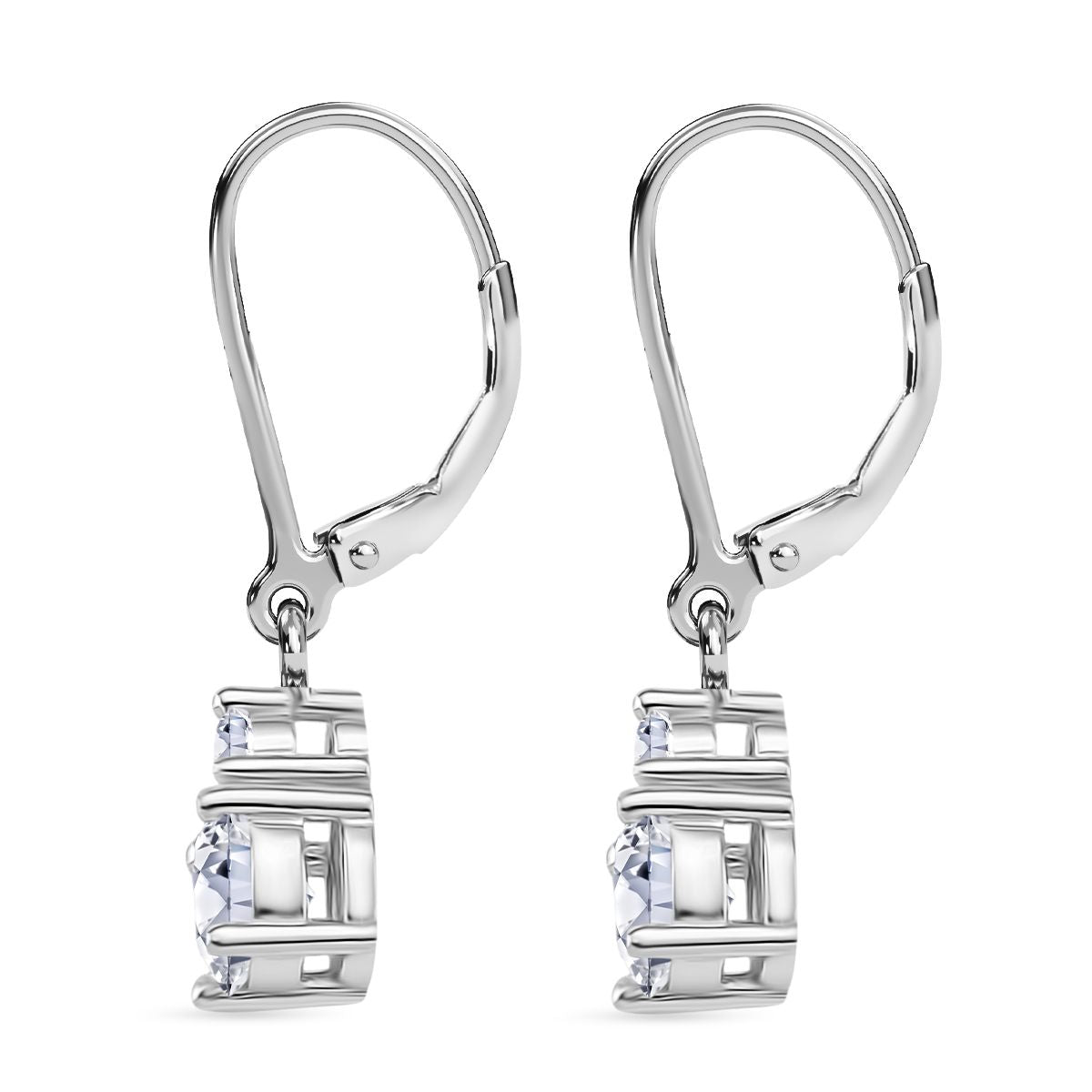 RADIANTA GRA zertifiziert Moissanit (D-VVS) Ohrringe 925 Silber rhodiniert ca. 1.12 ct