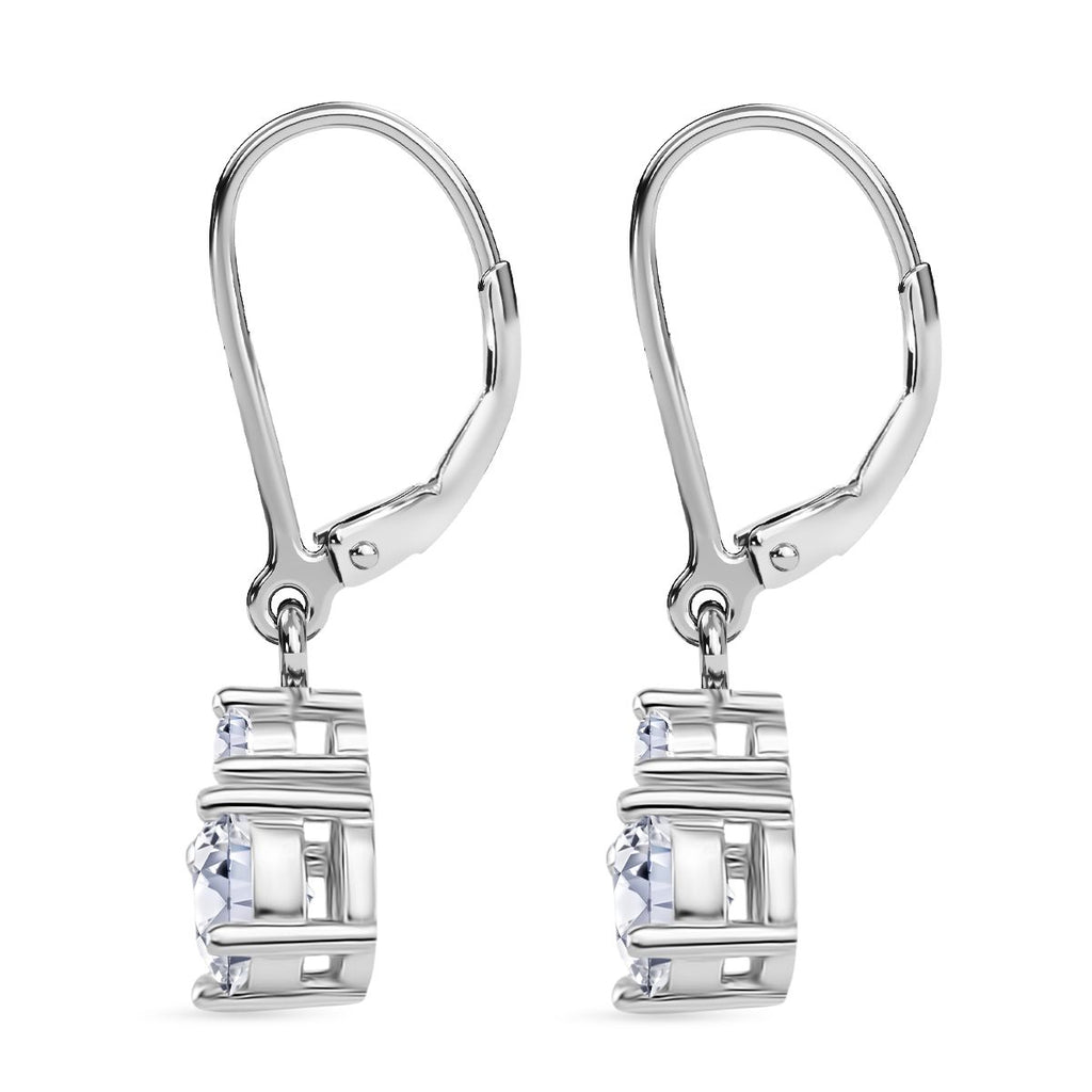 RADIANTA GRA zertifiziert Moissanit (D-VVS) Ohrringe 925 Silber rhodiniert ca. 1.12 ct