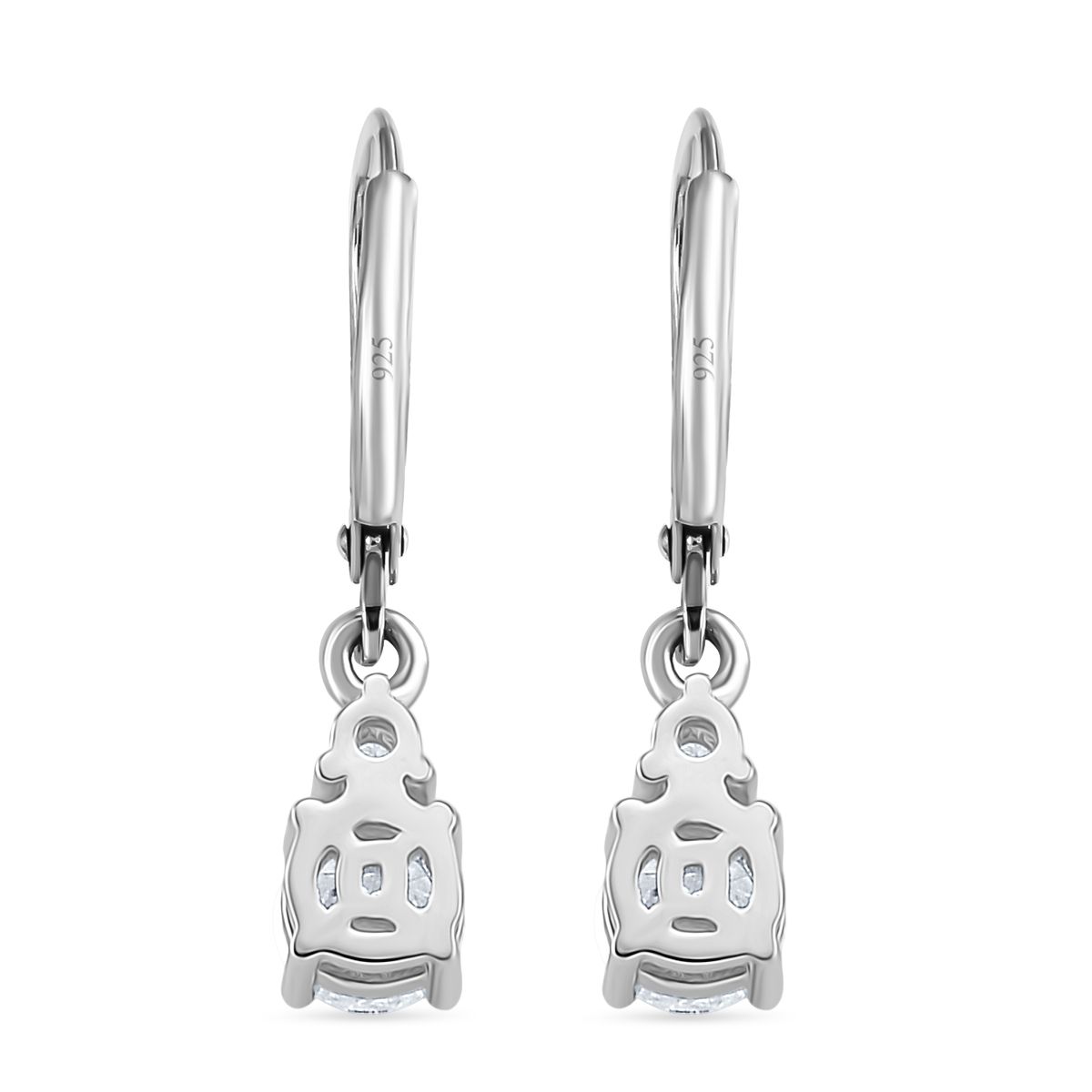 RADIANTA GRA zertifiziert Moissanit (D-VVS) Ohrringe 925 Silber rhodiniert ca. 1.12 ct
