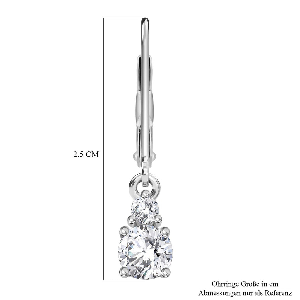 RADIANTA GRA zertifiziert Moissanit (D-VVS) Ohrringe 925 Silber rhodiniert ca. 1.12 ct
