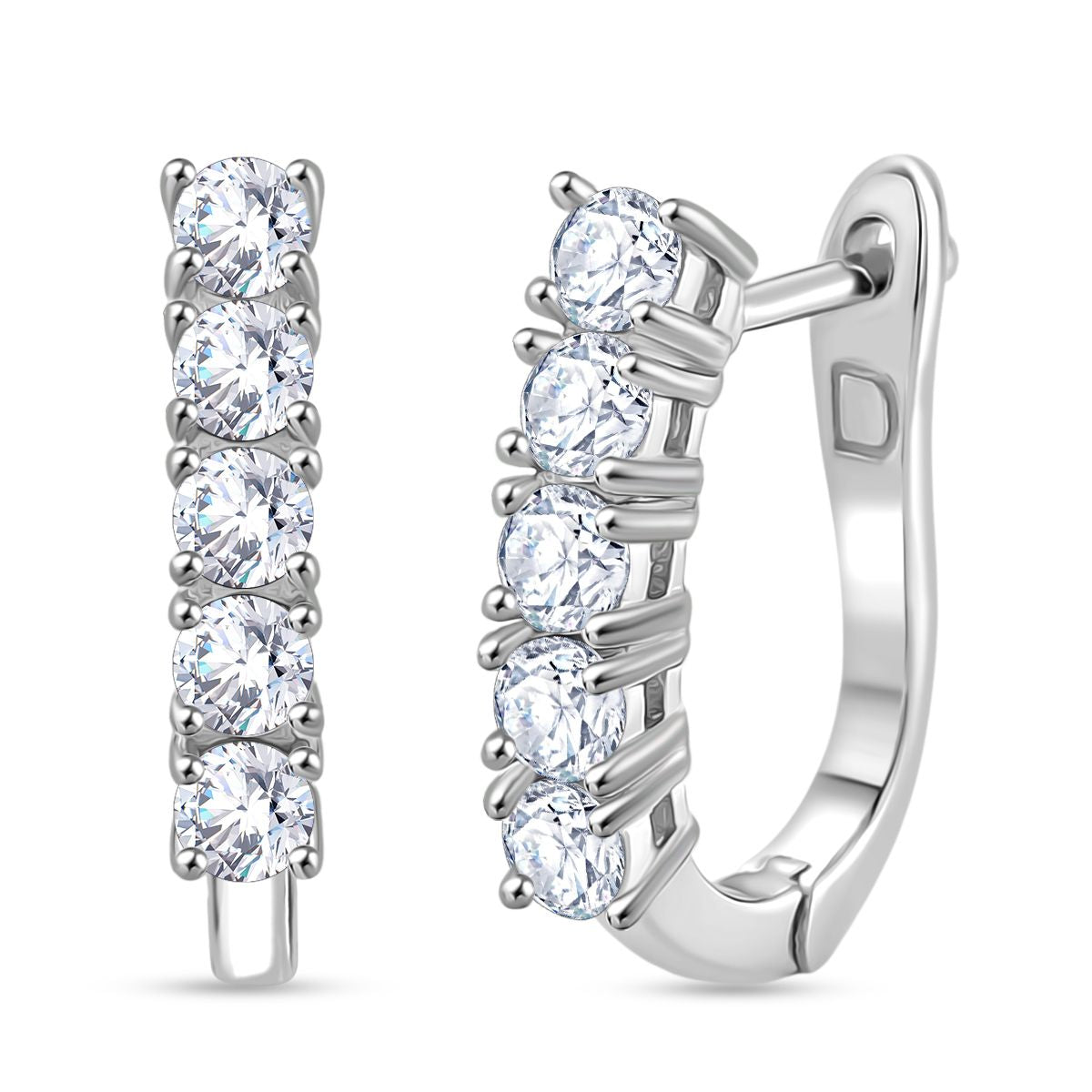 RADIANTA GRA zertifiziert Moissanit (D-VVS) Ohrringe 925 Silber rhodiniert ca. 1.11 ct