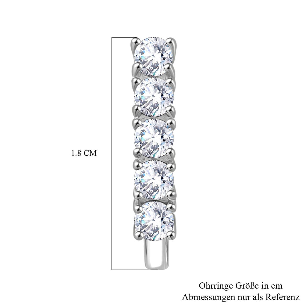 RADIANTA GRA zertifiziert Moissanit (D-VVS) Ohrringe 925 Silber rhodiniert ca. 1.11 ct