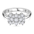 RADIANTA GRA zertifiziert Moissanit (D-VVS) Ring 925 Silber rhodiniert (Größe 16.00) ca. 1.07 ct