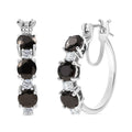 D'Joy Elite Shungit, Weißer Zirkon Ohrringe 925 Silber rhodiniert ca. 2.49 ct