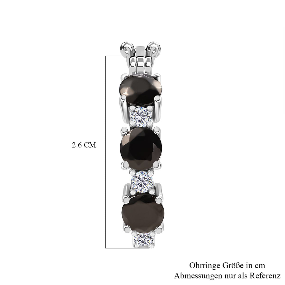 D'Joy Elite Shungit, Weißer Zirkon Ohrringe 925 Silber rhodiniert ca. 2.49 ct