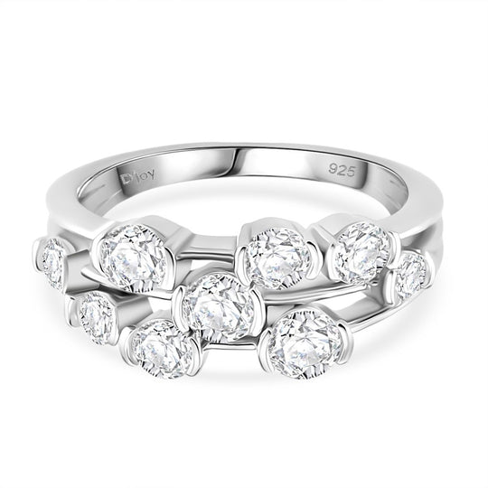 RADIANTA GRA zertifiziert Moissanit (D-VVS) Ring 925 Silber rhodiniert (Größe 16.00) ca. 1.46 ct