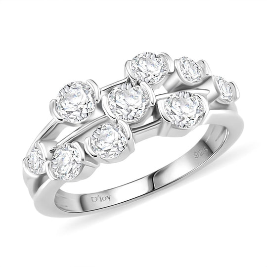 RADIANTA GRA zertifiziert Moissanit (D-VVS) Ring 925 Silber rhodiniert (Größe 16.00) ca. 1.46 ct