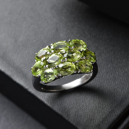 Natürlicher Peridot Ring 316L Edelstahl ca. 5.12 ct