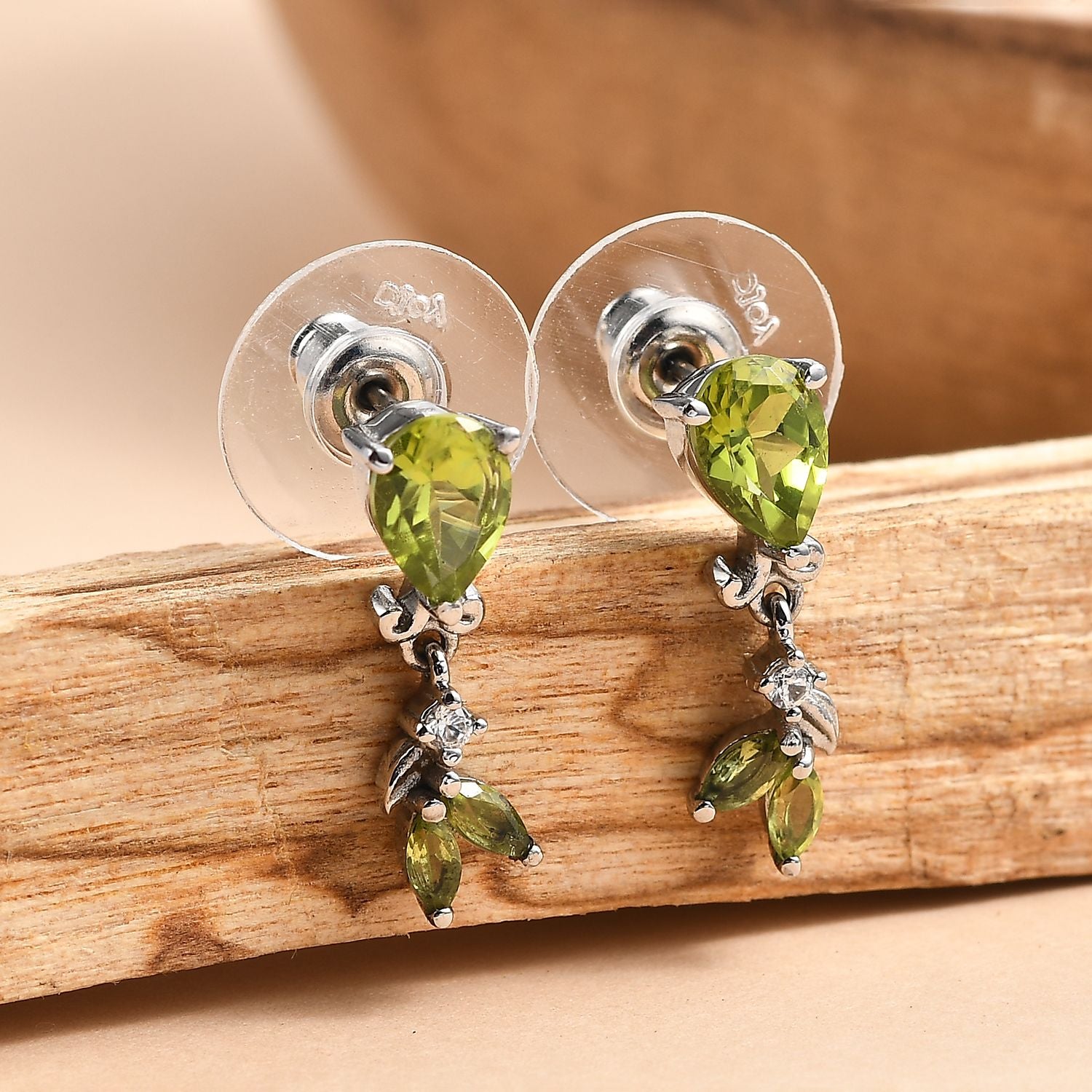 Peridot Ohrringe Edelstahl ca. 1,93 ct.