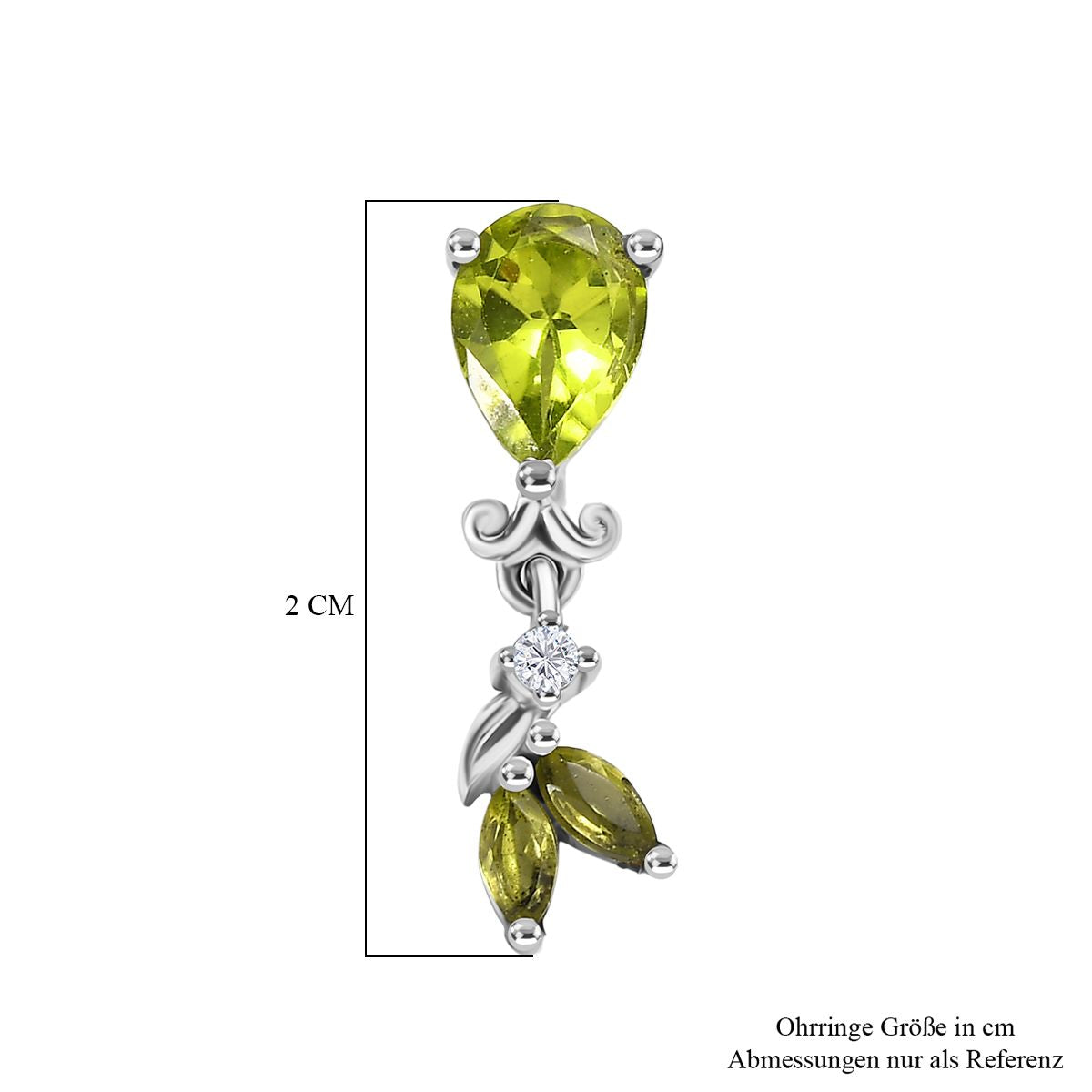 Peridot Ohrringe Edelstahl ca. 1,93 ct.