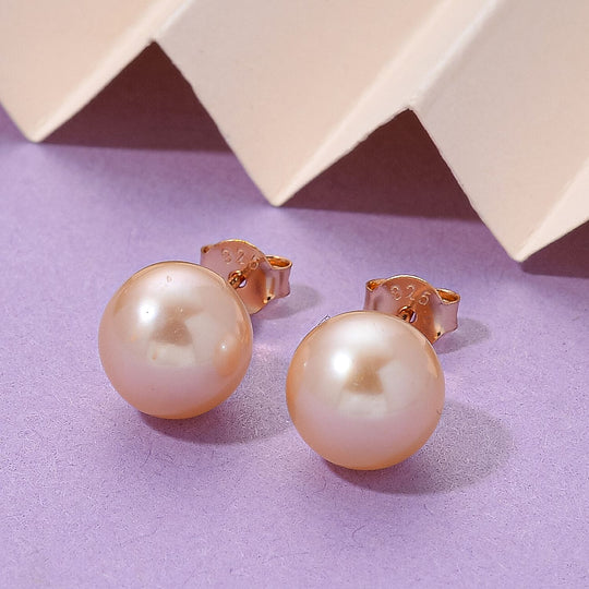 D'Joy Edison Perle (9-11 mm) Ohrringe 925 Silber rosévergoldet
