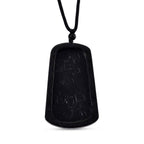 Schwarze Jadeit Anhänger mit verstellbarem Baumwollband, ca. 125.00 ct