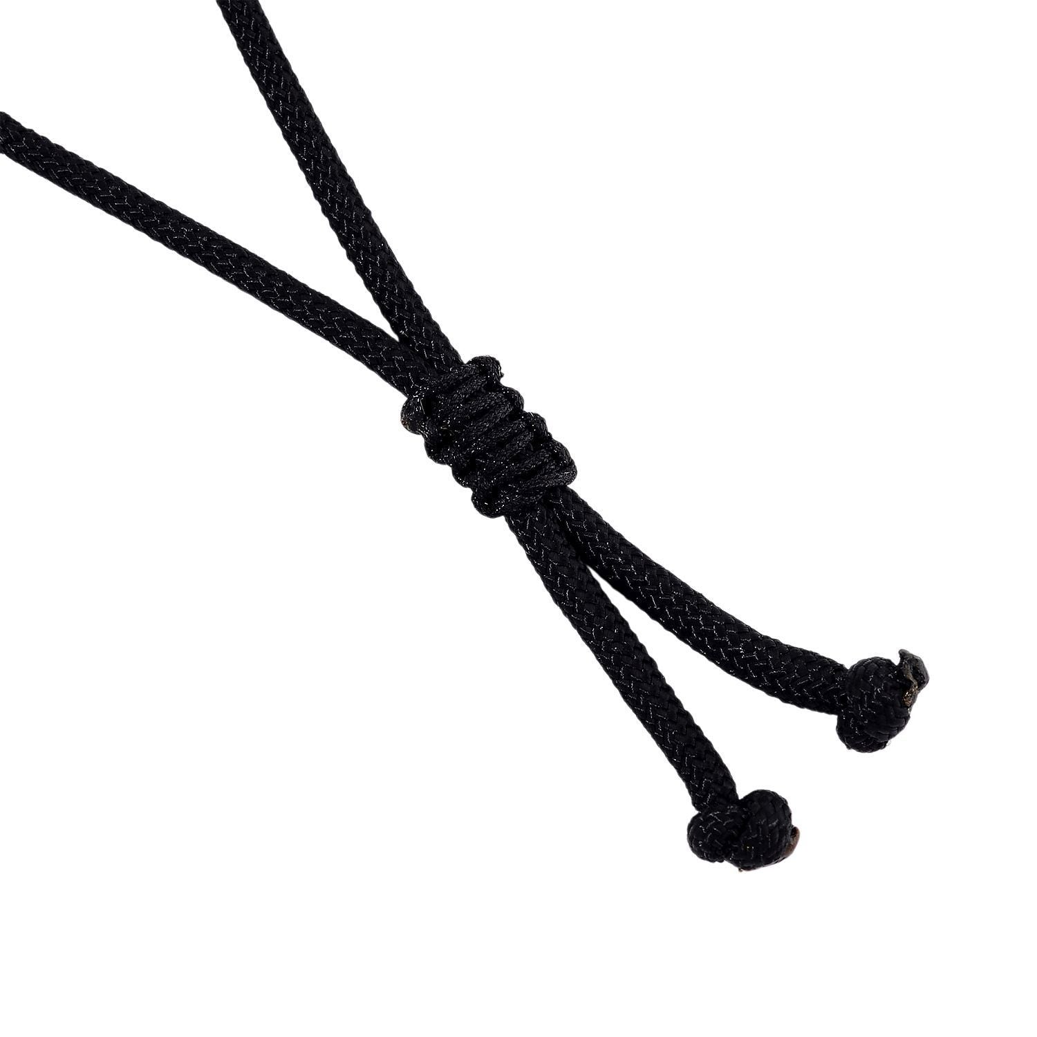 Schwarze Jadeit Anhänger mit verstellbarem Baumwollband, ca. 125.00 ct