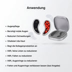 BEAUTECH Rotlicht Augenmassagegerät 620 nm mit EMS Mikrostimulation, inkl. 7 Paar Pads, kompakt 7.6 x 7.6 x 2.4 cm, Weiß