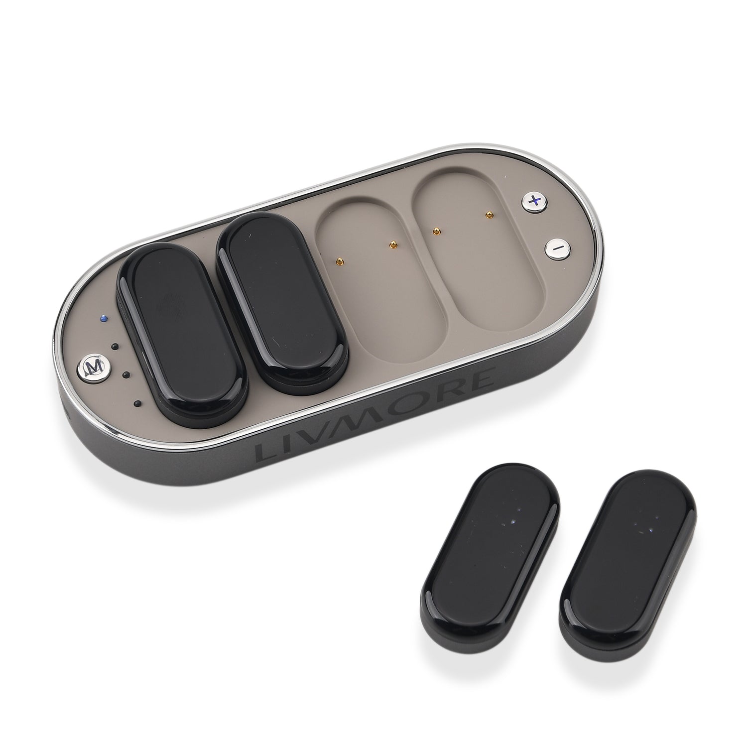 LIVMORE 4-in-1 EMS Impuls Massagegerät, kabellos, 9 Intensitätsstufen, grau