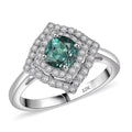 LUXORO AAA Pirineu Lagoon Tourmaline, Weißer Diamant Ring 417 Gold (Größe 18.00) ca. 1,21 ct