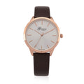 GENOA TIME - Armbanduhr Legierung, goldfarben, rotes Lederarmband, Zifferblatt Gold-Sunshine, 3 ATM wasserdicht