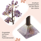 LIVMORE Edelsteinbaum mit Orgonit Basis, Amethyst, 23 cm, 230 Perlen, Lila