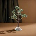 LIVMORE Edelsteinbaum mit Orgonit Basis, Grüner Aventurin, 23 cm, 230 Perlen, Grün