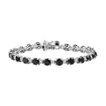 D'Joy Elite Shungit, Weißer Zirkon Armband ca. 19 cm 925 Silber rhodiniert ca. 9,34 ct.