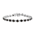 D'Joy Elite Shungit, Weißer Zirkon Armband ca. 20 cm 925 Silber rhodiniert ca. 9,74 ct.