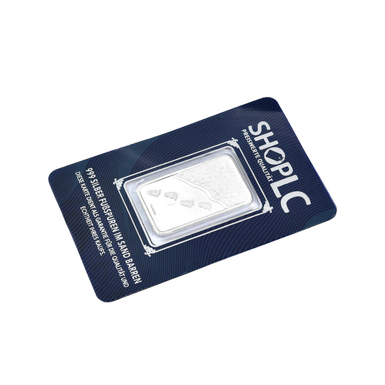 EXKLUSIVES GESCHENK - 999er Silber Fußabdrücke Silberbarren, 5,00g